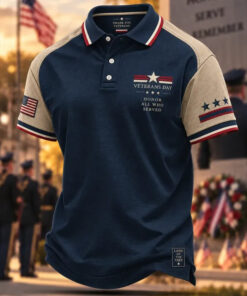 US Veteran Merch Honor All Who Served Polo Shirt Military Gifts For Patriotic Dad