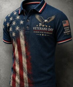 US Veteran Merch Honor Serve Remember Polo Shirt Patriotic Military Brother Gifts