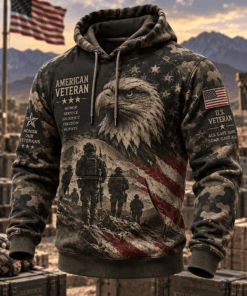 US Veteran Merch Honor Service Freedom Always Camo Hoodie Honor Military Gifts