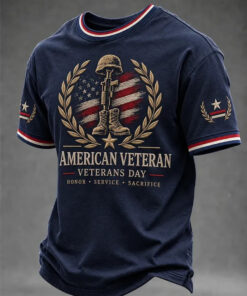 US Veteran Merch Honor Service Sacrifice T-Shirt Military Honor Gifts For Husband