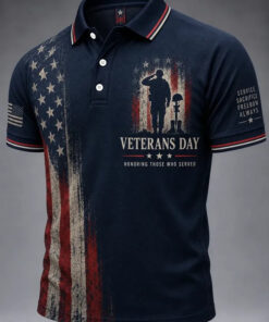 US Veteran Merch Honor Those Who Served Polo Shirt Military Pride Apparel Gifts