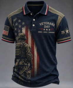 US Veteran Merch Honor Those Who Served Polo Shirt Proud Veteran Dad Gift