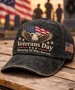 US Veteran Merch Honoring All Who Served Baseball Hat Patriotic US Flag Military Gifts