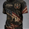 US Veteran Merch Land Of The Free T-Shirt Honor Gifts For Patriotic Military