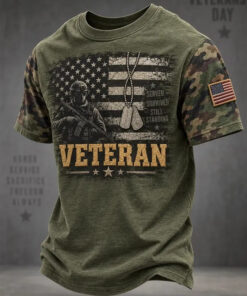US Veteran Merch Served Survived Still Standing Camo T-Shirt US Flag Military Gifts