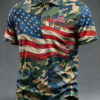 US Veteran Merch US Flag Camo Polo Shirt Honor Our Heroes Gift For Men
