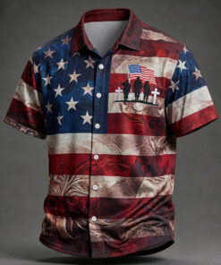 US Veterans Day Merch US Flag Military Hawaiian Shirt Gifts For Army