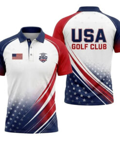 USA Golf Club Polo Shirt American Flag Patriotic Golf Merch Gift For Golfer