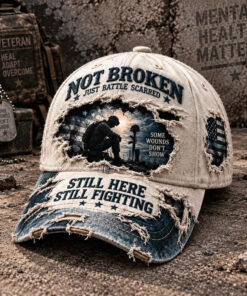 Veteran Not Broken Just Batlle Baseball Hat Health Awareness Soldier Cap Patriotic Military Gifts