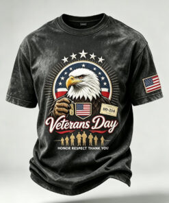 Veterans Day Merch Honor Respect Thank You T-Shirt US bald Eagle Gifts For Husband
