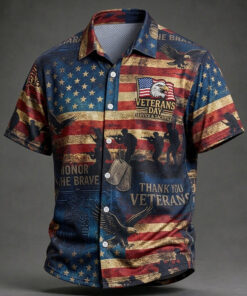 Veterans Day Merch Honor The Brave Hawaiian Shirt Proud Gifts For Boyfriend