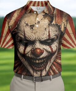 Vintage Circus Horror Character Polo Shirt Halloween Mens Apparel Gifts For Friend