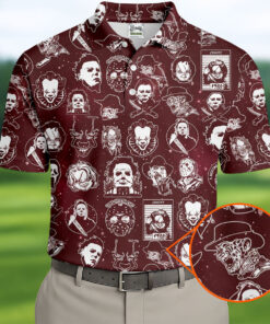 Vintage Halloween Horror Character Golf Shirt Classic Movie Clothing Spooky Gift For Men