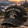 Walk By Faith Not By Sight Baseball Hat Christian Cross Cap Religious Gift For Husband