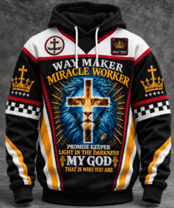 Way Maker Miracle Worker Hoodie Christian Apparel Jesus Cross Gifts For Religious Men
