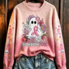 We Wear Pink Sweatshirt Breast Cancer Awareness Merch Trendy Halloween Apparel