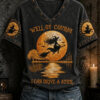 Well Of Course V-Neck T-Shirt Flying Witch Halloween Clothing Perfect Gift For Girlfriend