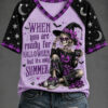 When You Are Ready For Halloween V-Neck T-Shirt Sarcastic Skeleton Witch Merch Gifts For Her