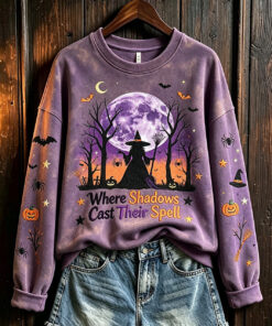 Where Shadows Fall Sweatshirt Moon Witch Halloween Clothes Ideas For Wife
