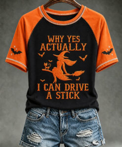 Why Yes Actually I Can Drive A Stick T-Shirt Halloween Womens Clothing Halloween Gift For Wife