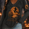 Why Yes I Can Drive A Stick Long Sleeve Shirt Flying Witch Halloween Clothing Gift For Her