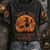 Why Yes I Can Drive A Stick T-Shirt Spooky Gothic Womens Apparel Halloween Gifts For Her