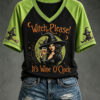 Witch Please V-Neck T-Shirt Halloween Womens Apparel Gifts For Her