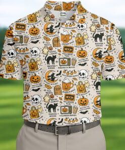 Witch Pumpkin Halloween Golf Shirt Fall Nights Mens Clothes Unique Gift For Men