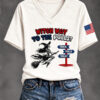Witch Way To The Polls V-Neck T-Shirt Funny Halloween Election Merch Spooky Season Gifts