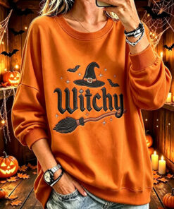 Witchy Halloween Sweatshirt Spooky Season Womens Merch Perfect Gift For Girlfriend