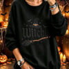 Witchy Hat Broom Sweatshirt Halloween Gothic Witch Womens Apparel Gifts For Mum
