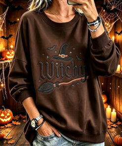 Witchy Sweatshirt Halloween Witch Womens Apparel Presents For Sister