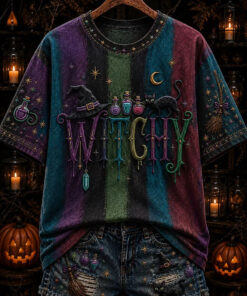 Witchy T-Shirt Colorful Halloween Womens Apparel Gift Ideas For Wife