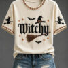 Witchy T-Shirt Halloween Witch Hat Womens Clothes Spooky Season Gifts For Friend