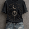 Without The Dark T-Shirt Gothic Skull Moon Womens Clothes Halloween Gift For Girlfriend