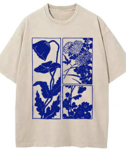 Woodcut Flowers Washed T Shirt Funny Quote Unisex Shirt Gifts For Brother Gypsysystersgift - Homegiftaura