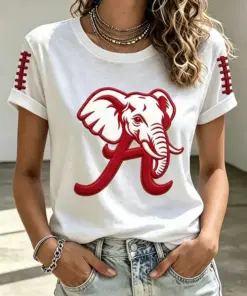 Alabama Football Merch Roll Tide Football T-Shirt Game Day Gifts For Mom