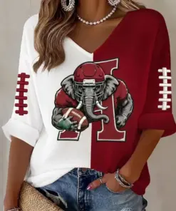 Alabama Football Merch Roll Tide V-Neck Raglan Shirt Football Gifts For Mom