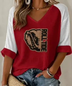 Bama Football Merch Bam Football V-Neck Raglan Shirt Sports Gifts