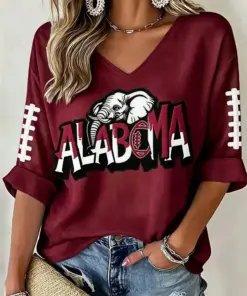 Bama Football Merch Football Game Day V-Neck Raglan Shirt Sports Fan Gear