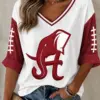 Bama Football Merch Game Day V-Neck Raglan Shirt Football Fan Gear