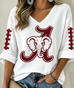 Bama Football Merch Game Day V-Neck Raglan Shirt Football Mom Gifts