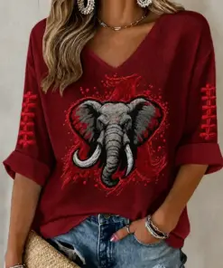 Bama Football Merch Game Day V-Neck Raglan Shirt Football Outfit Gift
