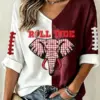 Bama Football Merch Game Day V-Neck Raglan Shirt Sports Apparel
