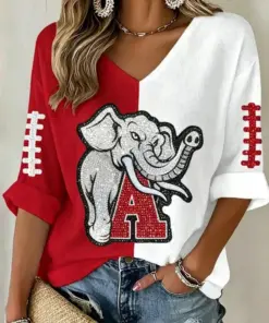 Bama Football Merch Roll Tide Game Day V-Neck Raglan Shirt Football Sister Gifts