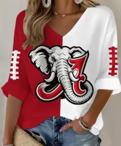 Bama Football Merch Roll Tide Game Day V-Neck Raglan Shirt Sport Gear
