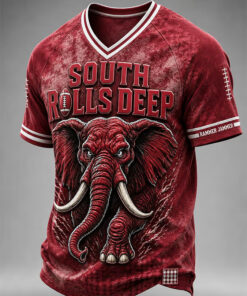 Bama Football Merch South Rolls Deep V-Neck T-Shirt Outfit Gift