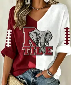 Bama Sports Merch Roll Tide Football V-Neck Raglan Shirt Sister Gifts