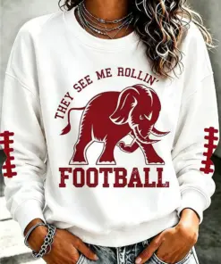 Bama Sports Merch They See Me Rollin Football Sweatshirt Gifts For Her