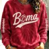 Crimson Sports Merch Football Game Day Sweatshirt Unique Alabama Gifts